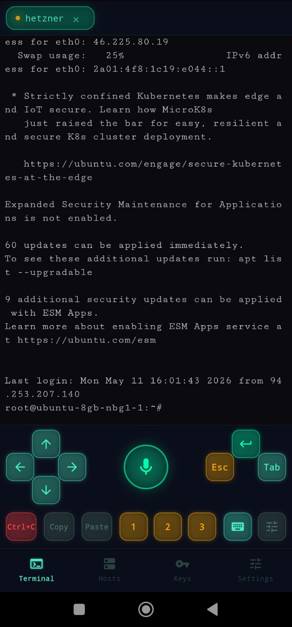 moggsh SSH terminal on Android